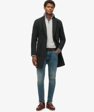 Maglione in lana merino con mezza zip