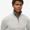 Maglione in lana merino con mezza zip