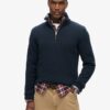 Maglione in maglieria classica di cotone con mezza zip