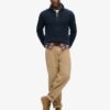 Maglione in maglieria classica di cotone con mezza zip