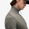 Maglione in maglieria classica di cotone con mezza zip Maglione in maglieria classica di cotone con mezza zip