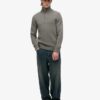 Maglione in maglieria classica di cotone con mezza zip Maglione in maglieria classica di cotone con mezza zip
