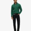 Maglione in maglieria classica di cotone con mezza zip Maglione in maglieria classica di cotone con mezza zip