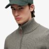 Maglione in maglieria classica di cotone con mezza zip Maglione in maglieria classica di cotone con mezza zip