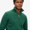 Maglione in maglieria classica di cotone con mezza zip Maglione in maglieria classica di cotone con mezza zip