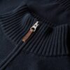 Maglione in maglieria classica di cotone con mezza zip