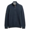Maglione in maglieria classica di cotone con mezza zip