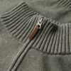 Maglione in maglieria classica di cotone con mezza zip Maglione in maglieria classica di cotone con mezza zip