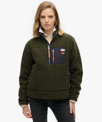 Maglione in pile Vintage retrò con mezza zip
