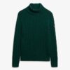 Maglione morbido a collo alto con trecce