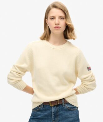 Maglione morbido a girocollo in maglieria