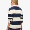 Maglione oversize a righe con collo a V e trecce Maglione oversize a righe con collo a V e trecce