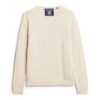 Maglione oversize con collo a V e lavorazione a trecce