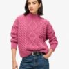 Maglione polo con lavorazione a trecce Aran Maglione polo con lavorazione a trecce Aran