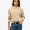 Maglione polo con lavorazione a trecce Aran Maglione polo con lavorazione a trecce Aran