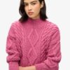 Maglione polo con lavorazione a trecce Aran Maglione polo con lavorazione a trecce Aran