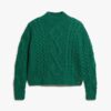 Maglione polo con lavorazione a trecce Aran