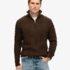 Maglione Vintage Jacob a trecce con mezza zip