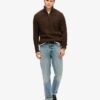 Maglione Vintage Jacob a trecce con mezza zip