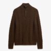 Maglione Vintage Jacob a trecce con mezza zip