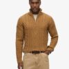 Maglione Vintage Jacob con lavorazione a trecce e mezza zip Maglione Vintage Jacob con lavorazione a trecce e mezza zip