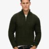 Maglione Vintage Jacob con lavorazione a trecce e mezza zip Maglione Vintage Jacob con lavorazione a trecce e mezza zip