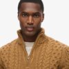 Maglione Vintage Jacob con lavorazione a trecce e mezza zip Maglione Vintage Jacob con lavorazione a trecce e mezza zip