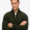 Maglione Vintage Jacob con lavorazione a trecce e mezza zip Maglione Vintage Jacob con lavorazione a trecce e mezza zip