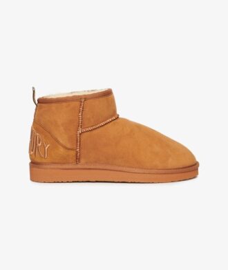 Mini stivaletti in pelle scamosciata e sherpa