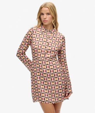Miniabito a camicia stampato