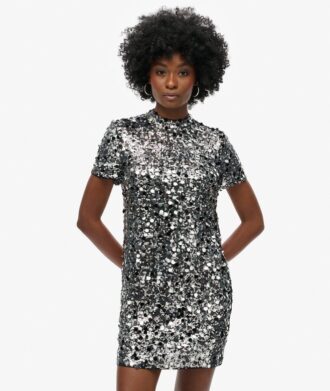 Miniabito T-shirt con paillettes