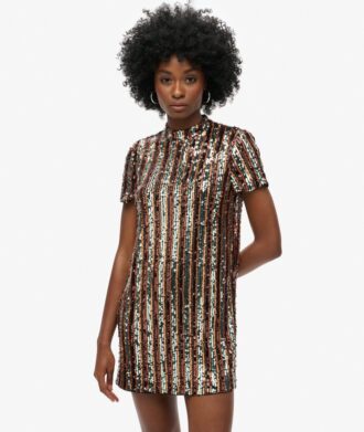 Miniabito T-shirt con paillettes