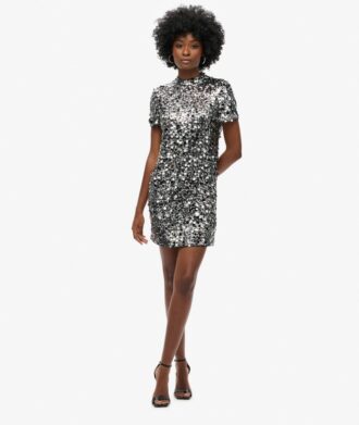 Miniabito T-shirt con paillettes