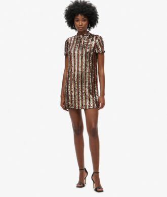 Miniabito T-shirt con paillettes