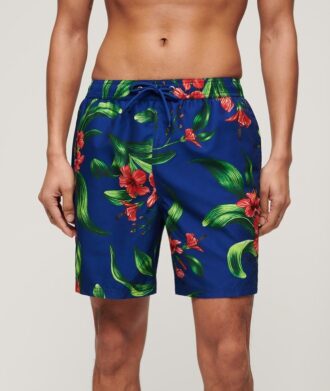 Pantaloncini da bagno da 17 pollici con stampa hawaiana riciclata