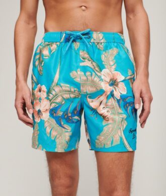 Pantaloncini da bagno da 17 pollici con stampa hawaiana riciclata