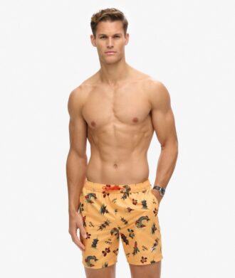 Pantaloncini da bagno da 17 pollici con stampa hawaiana riciclata