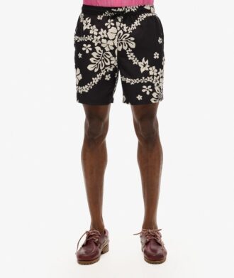 Pantaloncini da bagno da 17 pollici con stampa hawaiana riciclata