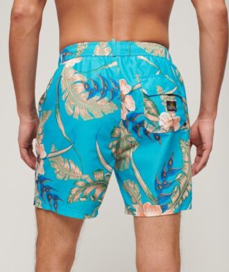 Pantaloncini da bagno da 17 pollici con stampa hawaiana riciclata