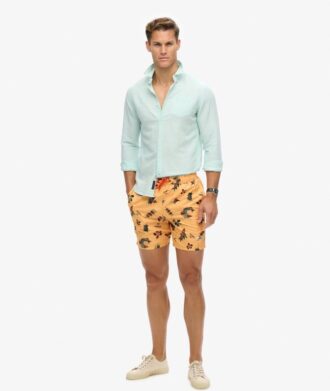 Pantaloncini da bagno da 17 pollici con stampa hawaiana riciclata
