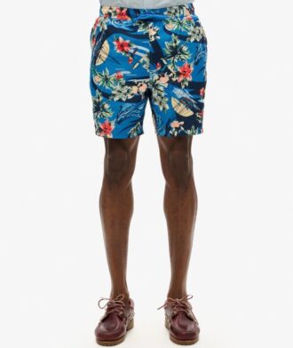 Pantaloncini da bagno da 17 pollici con stampa hawaiana riciclata