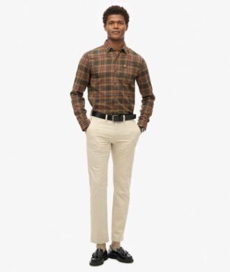 Pantaloni chino slim tapered elasticizzati