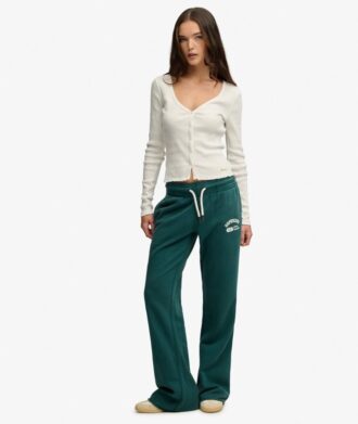 Pantaloni jogger a vita bassa e zampa d’elefante Athletic Essentials