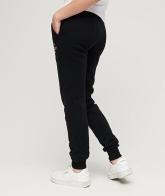 Pantaloni jogger slim con logo metallico di lusso