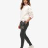Pantaloni jogger slim con logo metallico di lusso