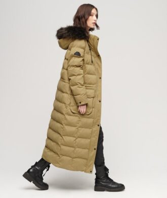 Parka lungo con cappuccio in pelliccia sintetica
