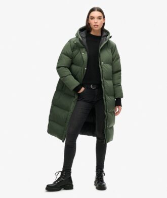 Puffer long coat with hood