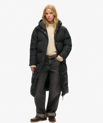 Puffer long coat with hood