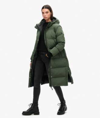 Puffer long coat with hood