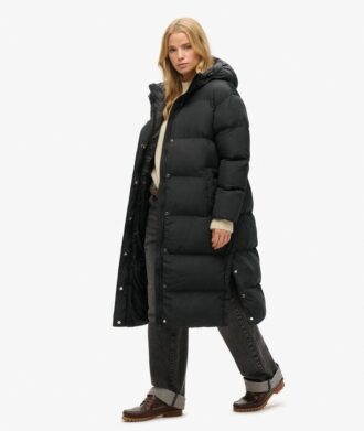 Puffer long coat with hood